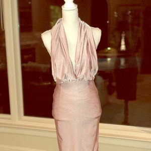 Plunging V Open back open body con dress size M